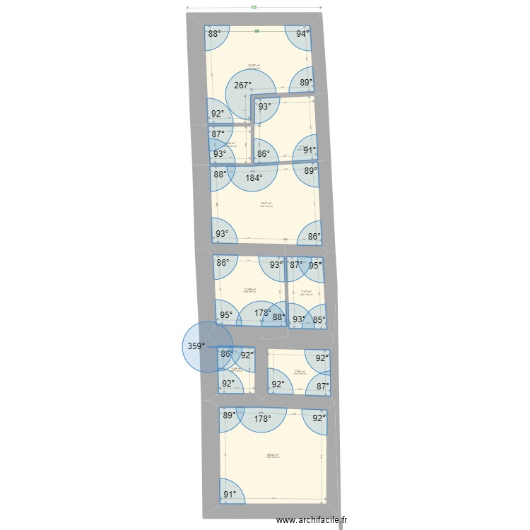 titre. Plan de 9 pièces et 128 m2