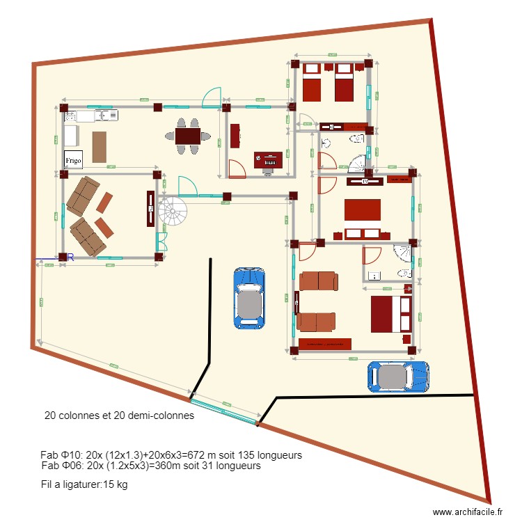 RDC Rucamazi. Plan de 9 pièces et 504 m2