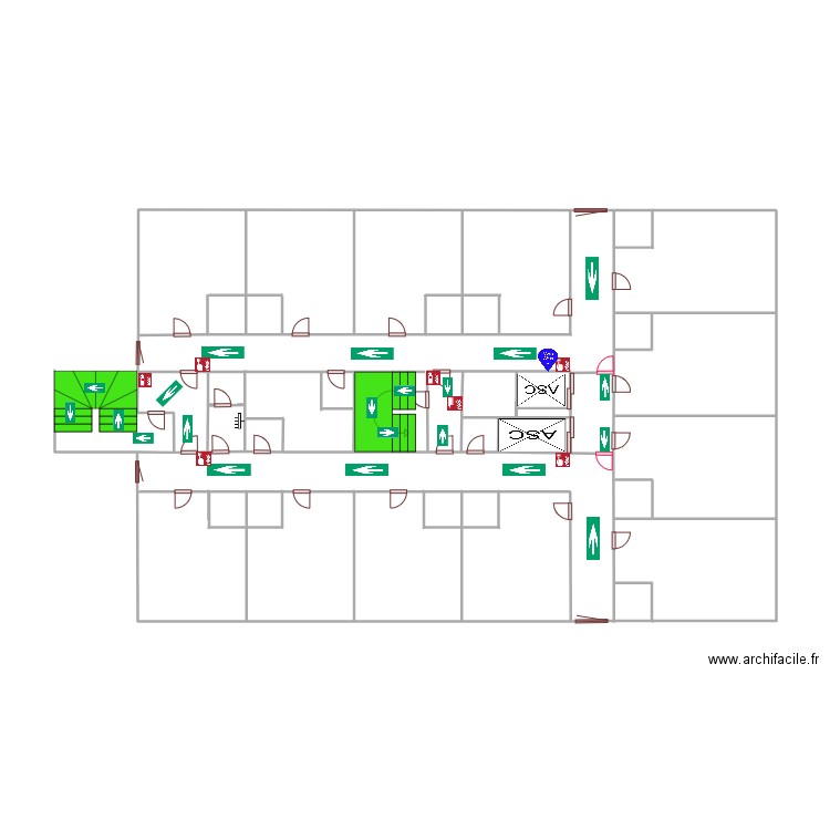 1er etage bouteille 58 droit asc. Plan de 3 pièces et 7 m2