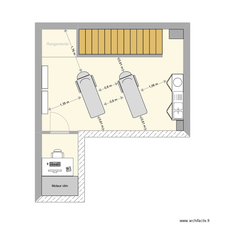 BIARRITZ R1 Propo2. Plan de 1 pièce et 24 m2