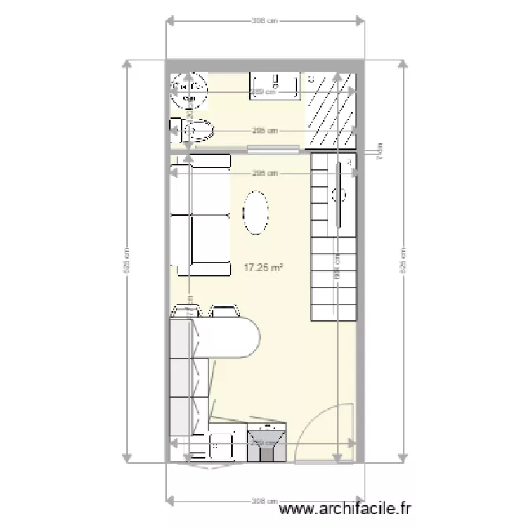 Studio 2 Rez de chauss&eacute;e. Plan de 