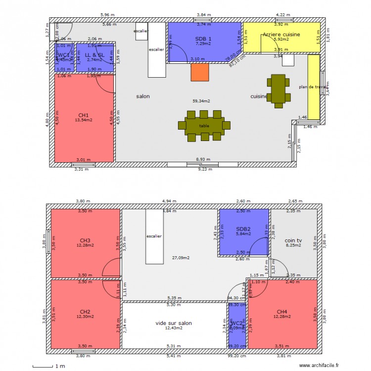 rdc 1. Plan de 0 pièce et 0 m2