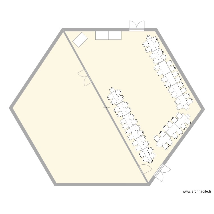 Plan salle. Plan de 1 pièce et 182 m2