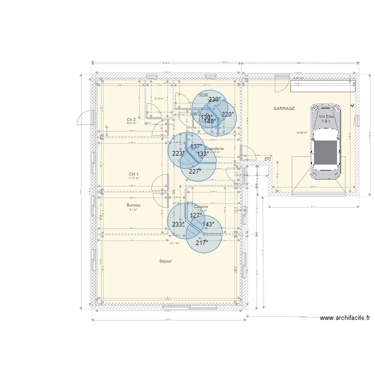 tour du crieu 24. Plan de 14 pièces et 134 m2