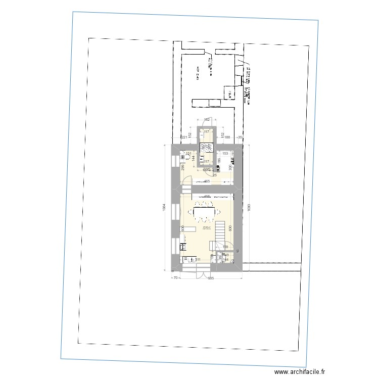 Vcommuns_longère_chbe en haut 2. Plan de 7 pièces et 81 m2