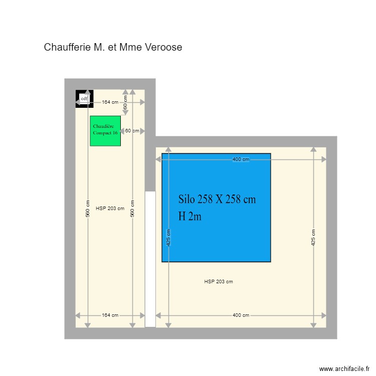 VEROOSE. Plan de 2 pièces et 26 m2