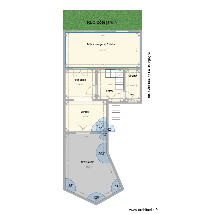 PINASA - RDC. Plan de 7 pièces et 90 m2