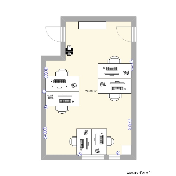 Plan Issy les Moulineaux V1. Plan de 1 pièce et 30 m2