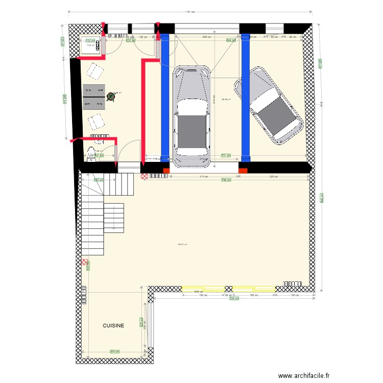 Plan RDC Modifié. Plan de 0 pièce et 0 m2