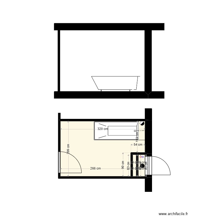 MIS SDB Baignoire sto. Plan de 6 pièces et 13 m2