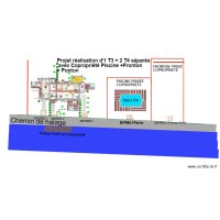 plan transformation en 1T3 et 2 T4 séparés 2 + Piscine en copropriété