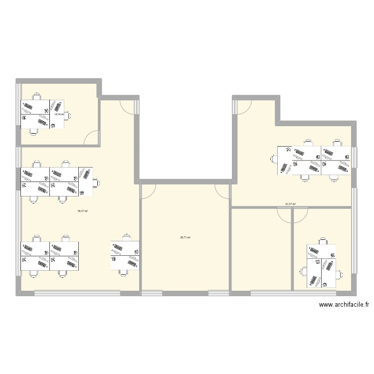salle réu milieu. Plan de 4 pièces et 161 m2