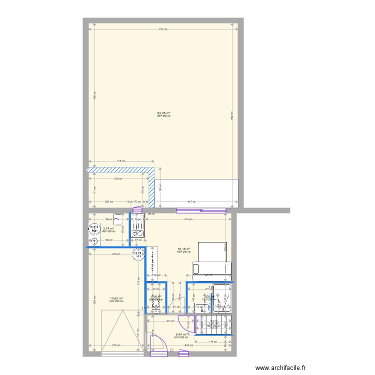 Rdc vide maisonette studio. Plan de 0 pièce et 0 m2