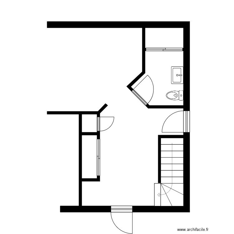 carrier rdch. Plan de 4 pièces et 6 m2