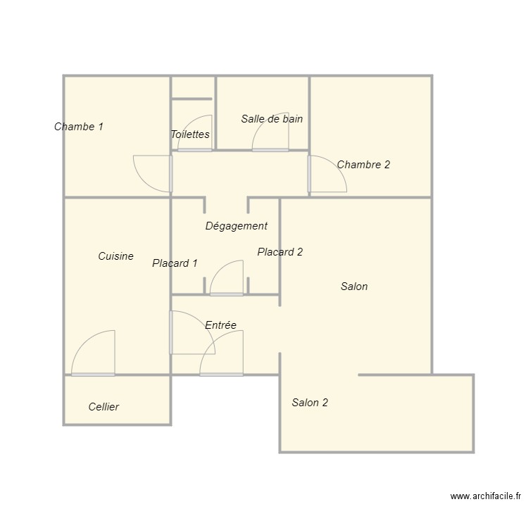 Croquis BABAUD. Plan de 8 pièces et 43 m2