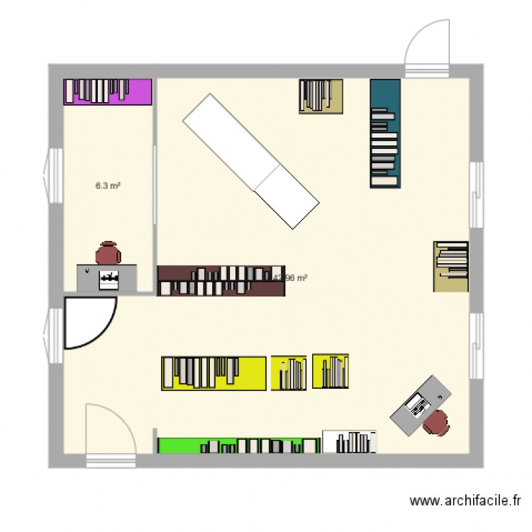 bibliothèque municipale modifiée. Plan de 0 pièce et 0 m2