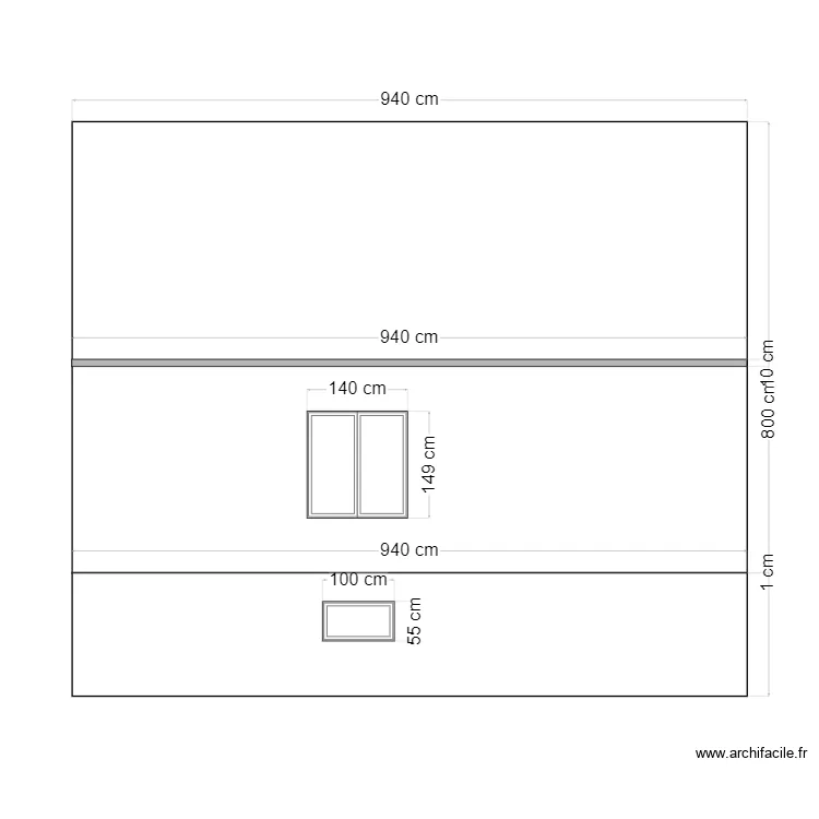 Fa&ccedil;ade est. Plan de 