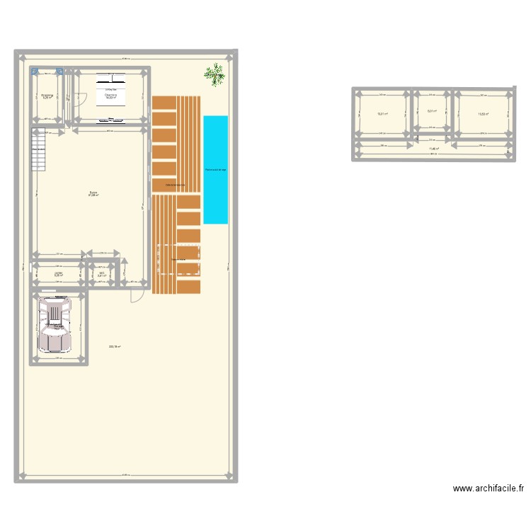 Plan M. Plan de 11 pièces et 480 m2