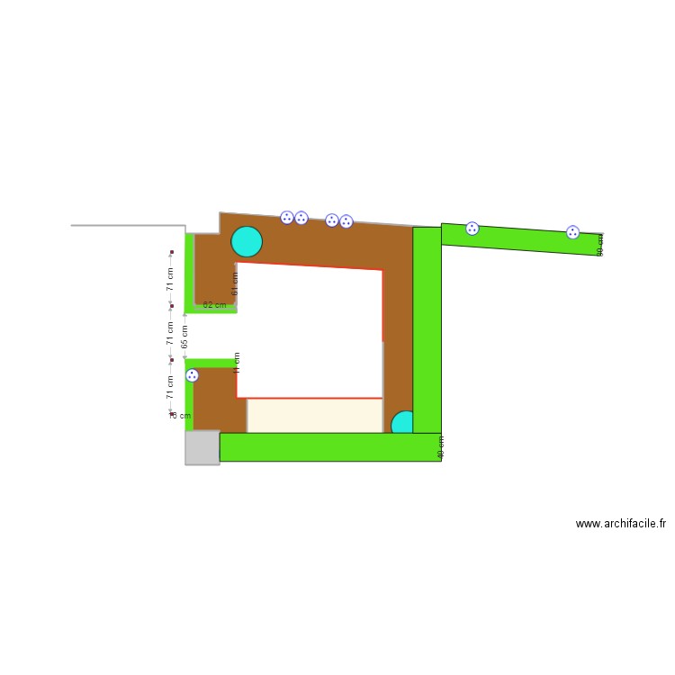 bar outsite tubes for shelves. Plan de 0 pièce et 0 m2