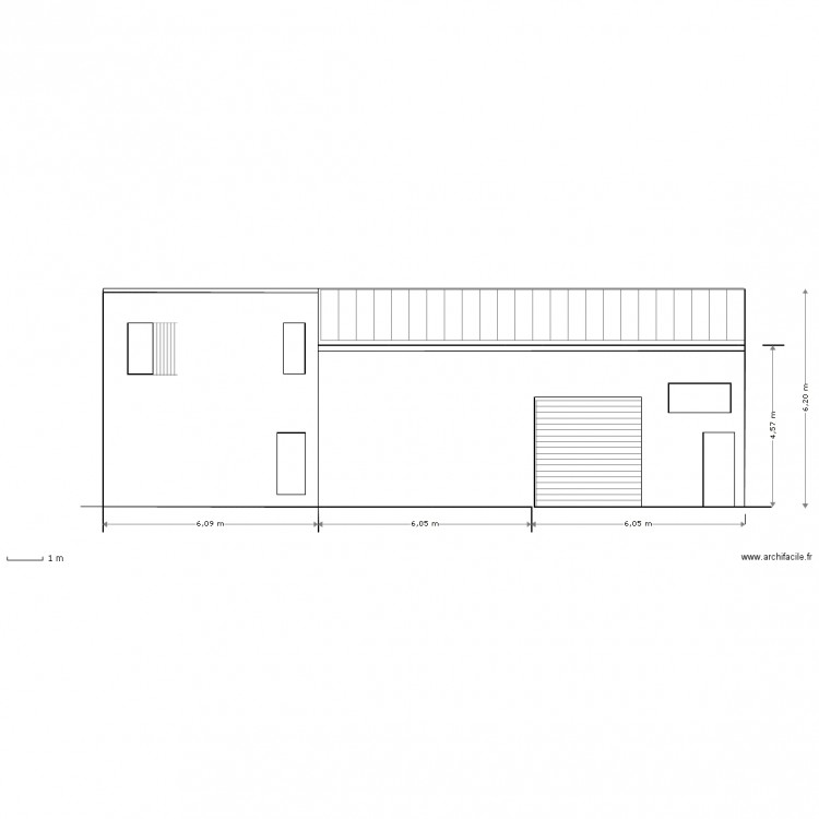 facade sud projet sans hautvent. Plan de 0 pièce et 0 m2