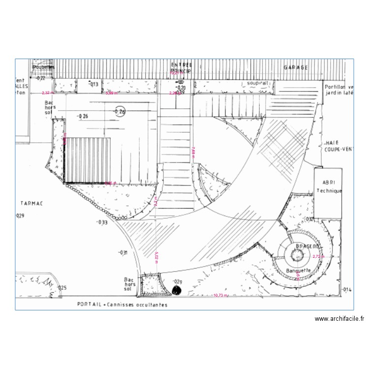 dimension jardin. Plan de 0 pièce et 0 m2