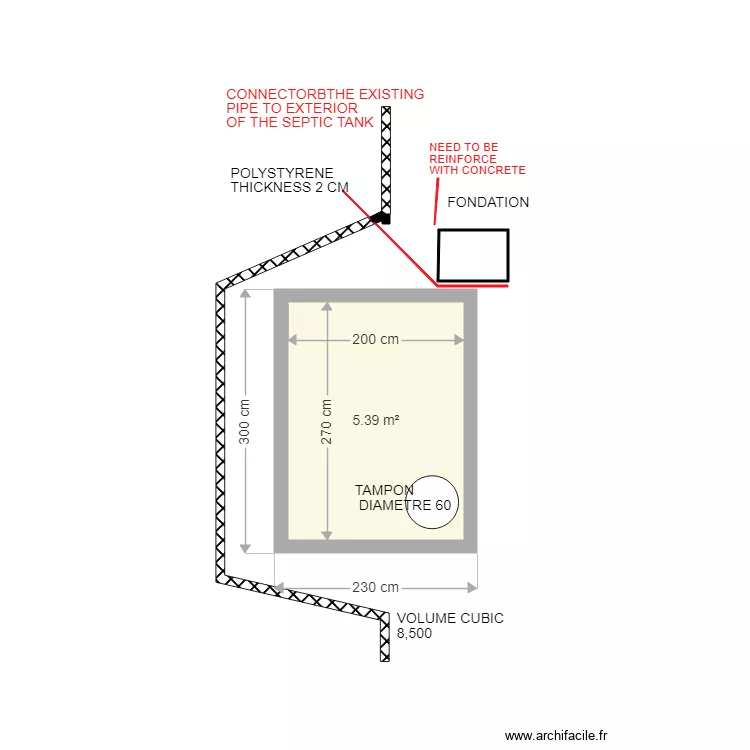 2023-03-21-DEF-1 FOSSE SEPTIQUE  COURTE-VUE DESSUS. Plan de 