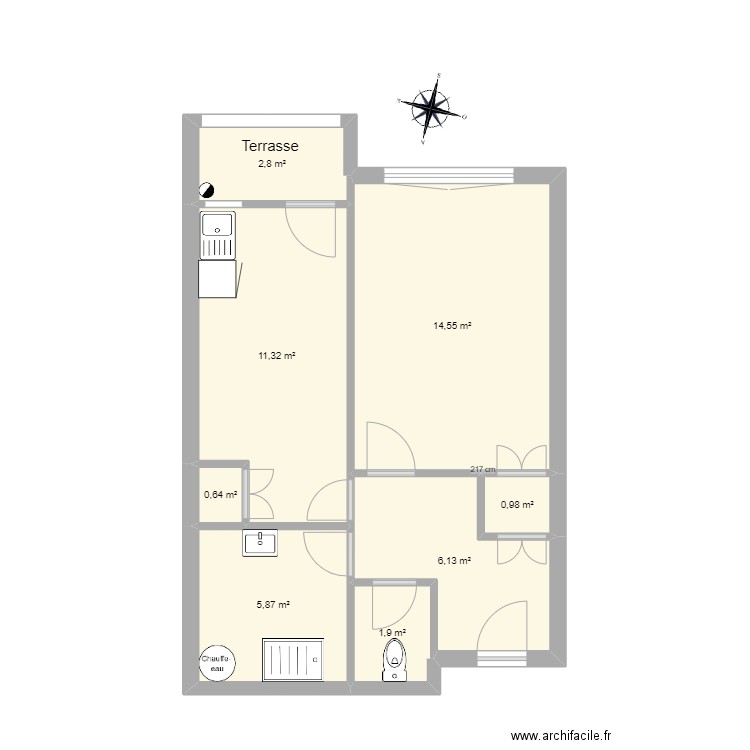 T1 ST JEAN TERRASSE. Plan de 0 pièce et 0 m2