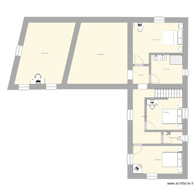 Maison 1er étage. Plan de 0 pièce et 0 m2