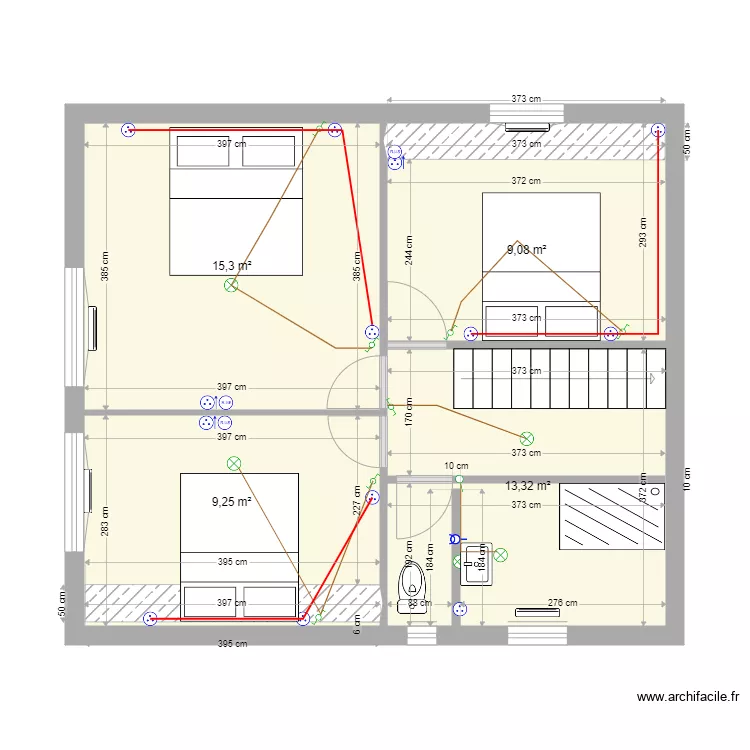 maison Damien Etage . Plan de 