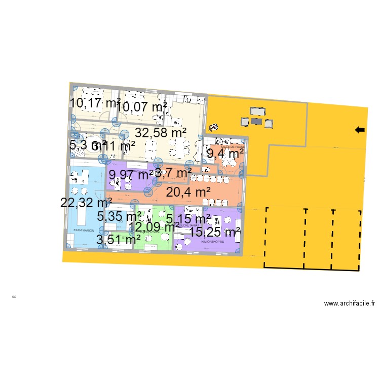 plan mamie. Plan de 18 pièces et 170 m2