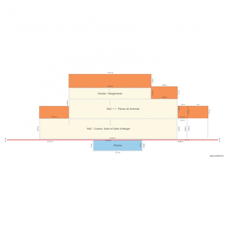 Plan de Coupe Projet 2. Plan de 0 pièce et 0 m2