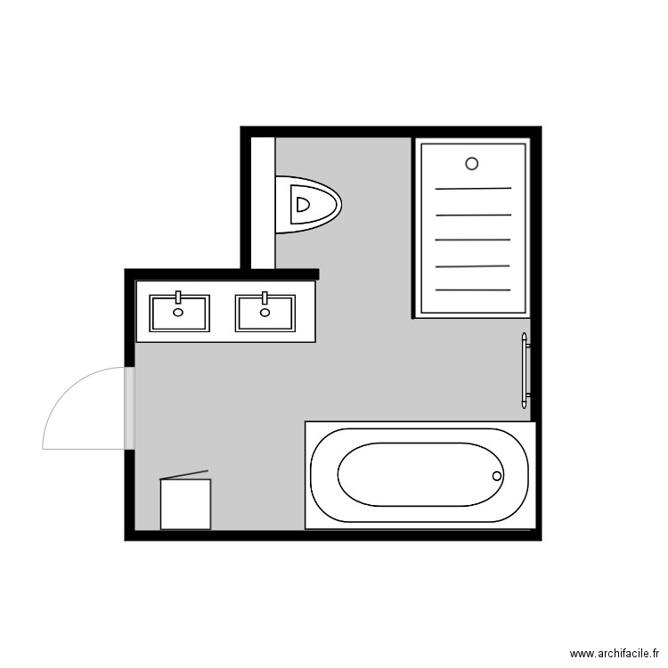 SDB MAX 2. Plan de 1 pièce et 8 m2