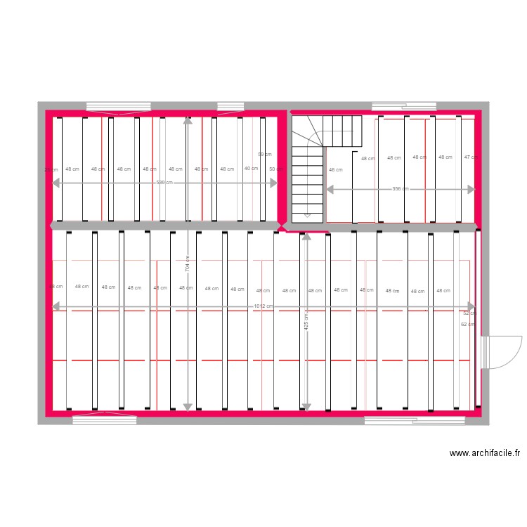 Garage 2020 n21 plafond placo. Plan de 3 pièces et 69 m2