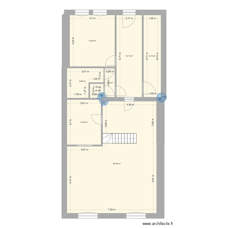 MAISON AMBERIEU APRES RENOV. Plan de 8 pièces et 115 m2