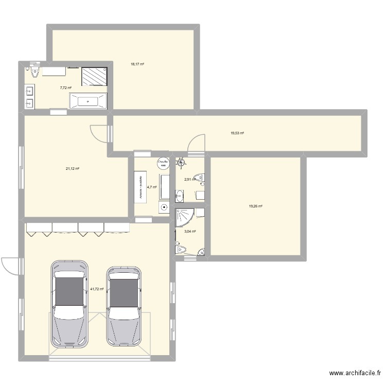 GA5A. Plan de 9 pièces et 138 m2