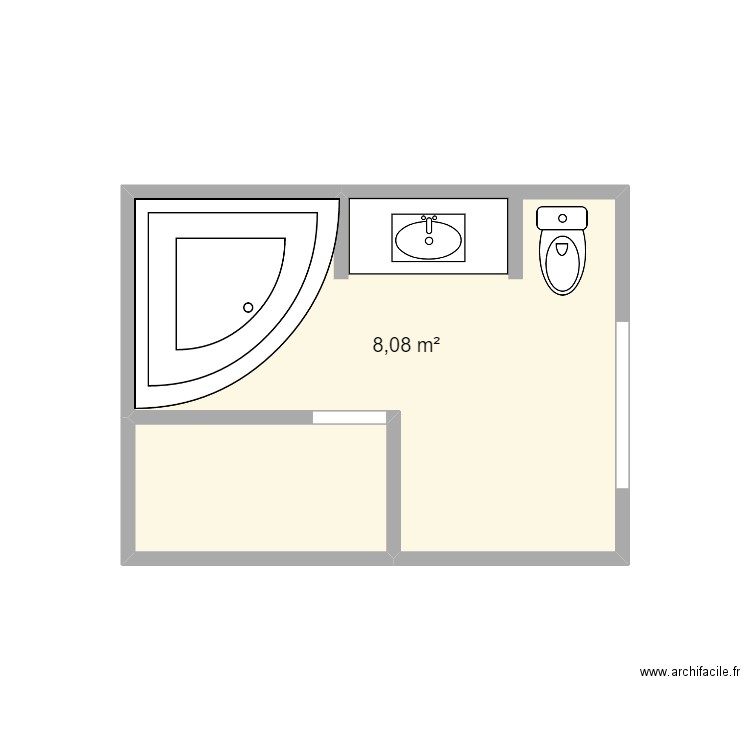 SALLE DE BAIN 2. Plan de 2 pièces et 10 m2