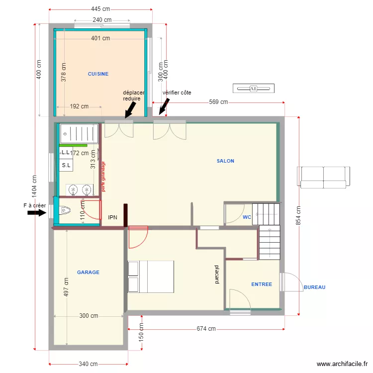 ARTIGUES rdc projet mofications du 29 avril. Plan de 