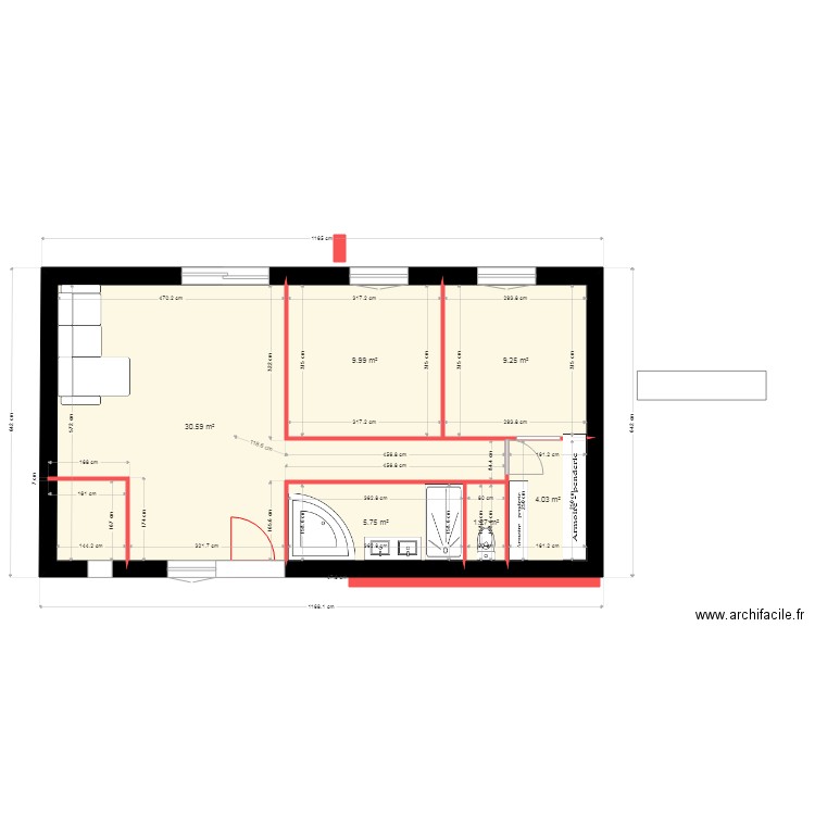 maison garage4. Plan de 6 pièces et 61 m2