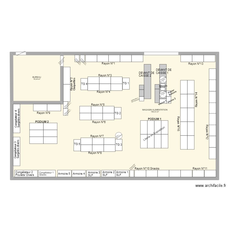 Magasin Alimentation 21-22. Plan de 0 pièce et 0 m2