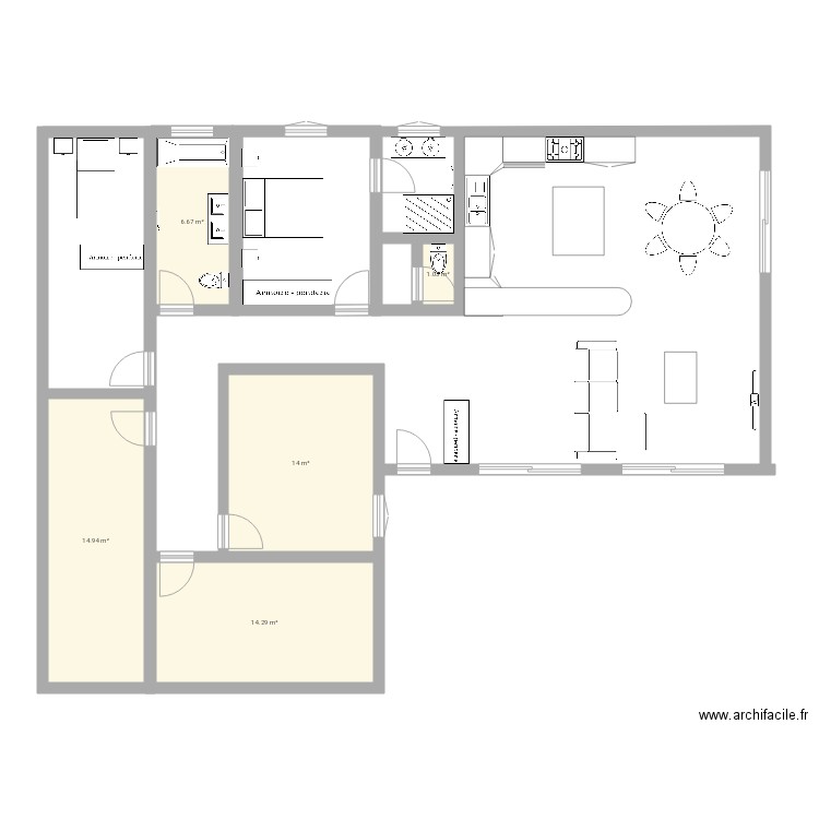 Maison L 5chb. Plan de 0 pièce et 0 m2