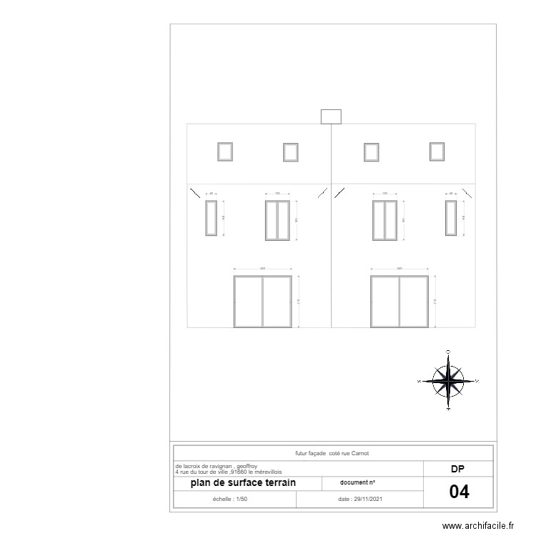 futur façade finale  ARRIERE  CHRIS Geoffroy. Plan de 0 pièce et 0 m2