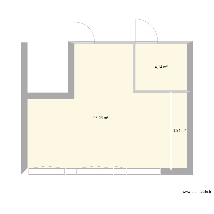 NOUVEAU BUREAU AE. Plan de 3 pièces et 29 m2