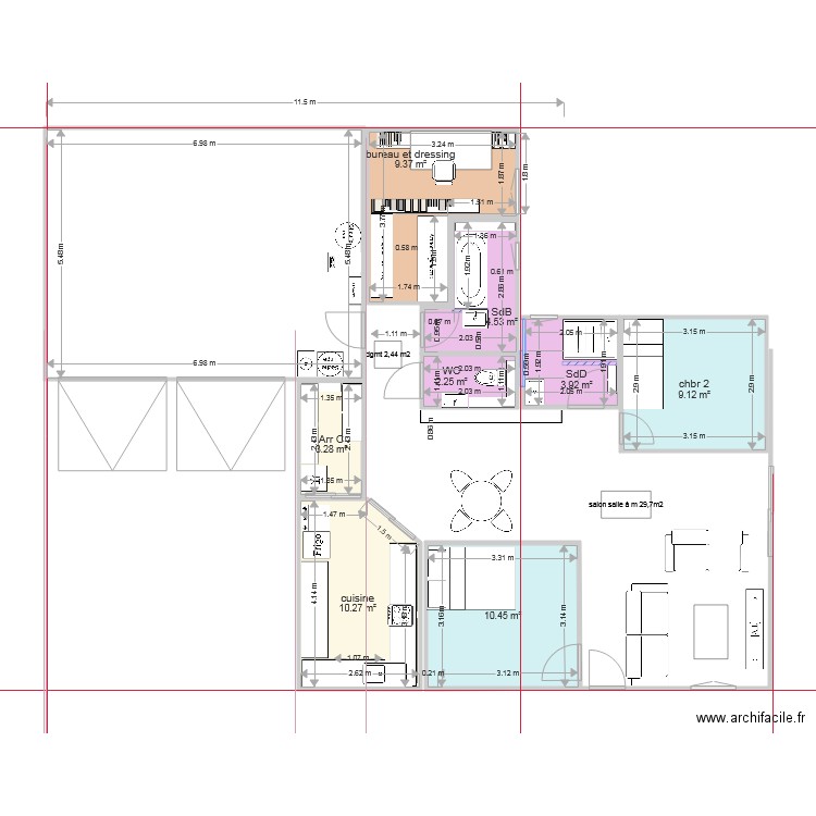 en t inversé table dans salon. Plan de 0 pièce et 0 m2