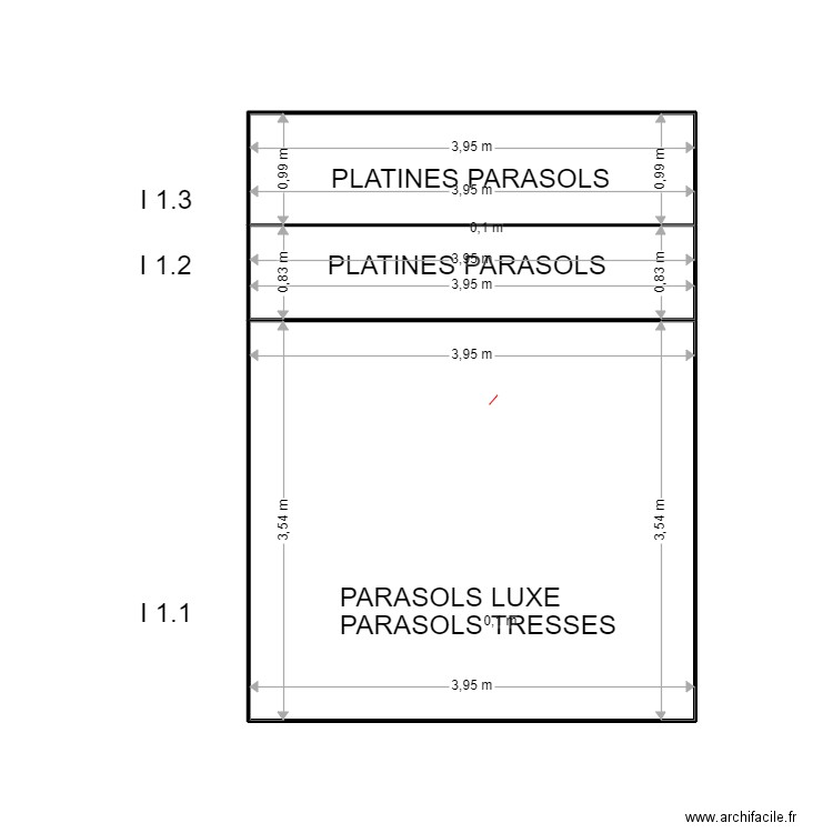 I 1. Plan de 3 pièces et 21 m2