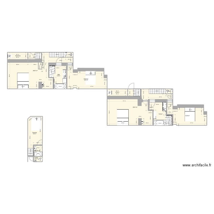 Lambiotte 24 - Sous-sol - Version définitive. Plan de 11 pièces et 114 m2