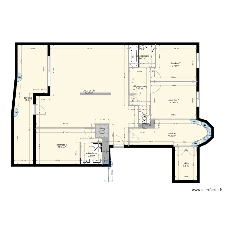 Naudy. Plan de 0 pièce et 0 m2