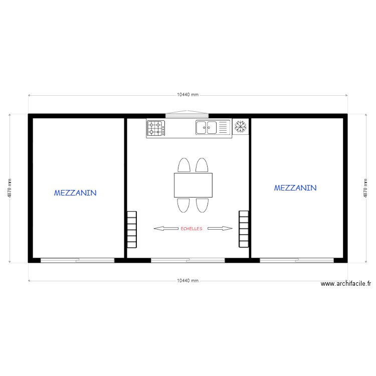 PROJET ELO 41. Plan de 5 pièces et 45 m2