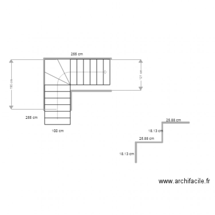 Escalera. Plan de 0 pièce et 0 m2
