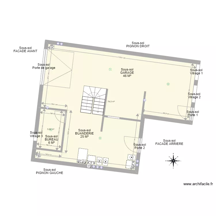 plan SOUS-SOL Touati. Plan de 