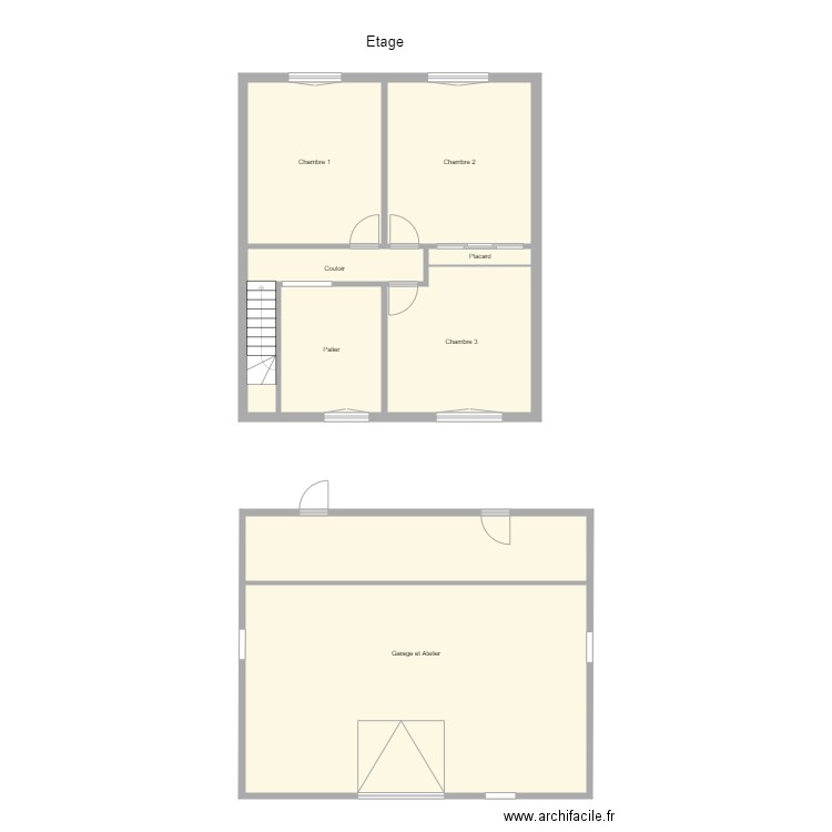 Croquis GUISSE Etage et Atelier. Plan de 0 pièce et 0 m2